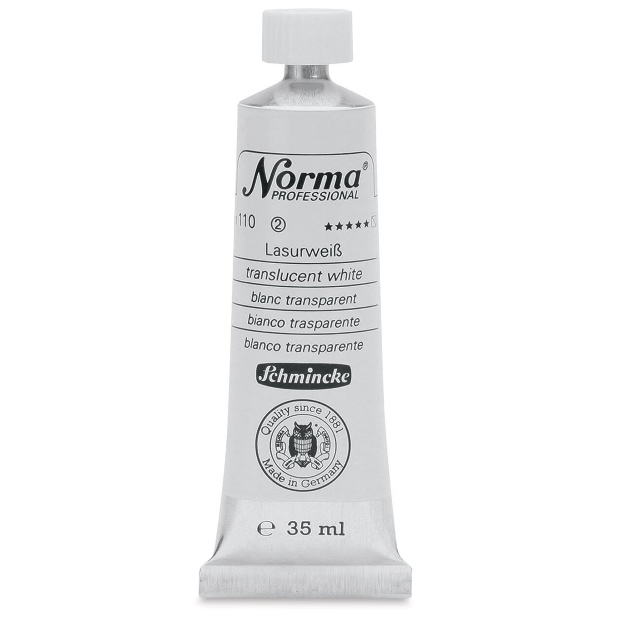 Schmincke Norma Professional Oil Paint - Translucent White, 35 ml, Tube